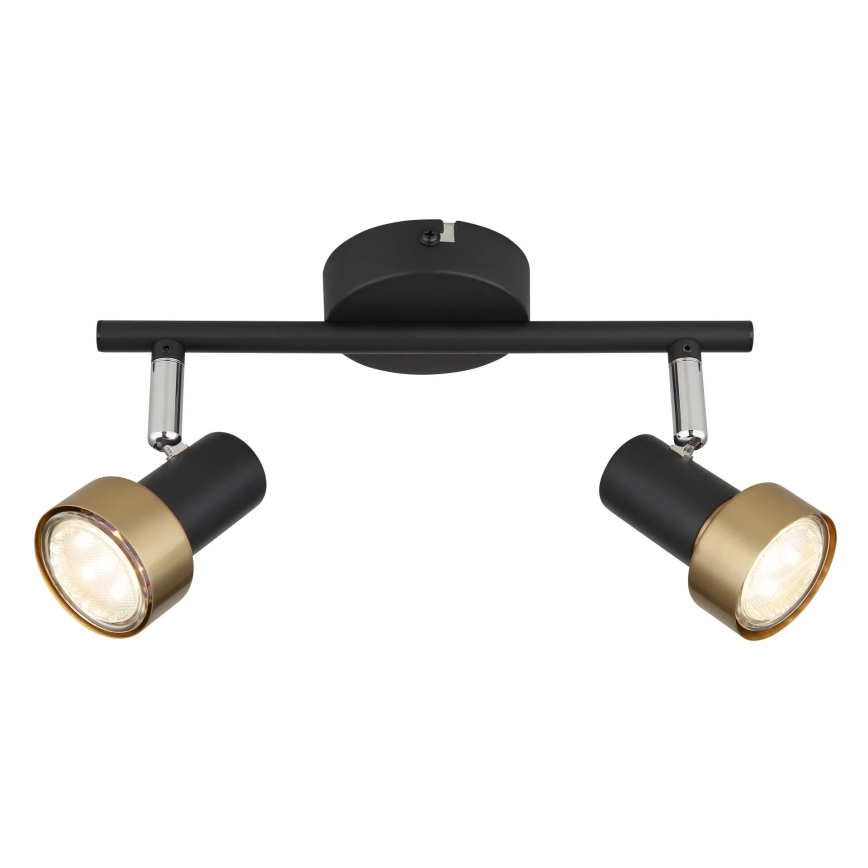 Globo - Faretto  2xGU10/25W/230V nero/oro