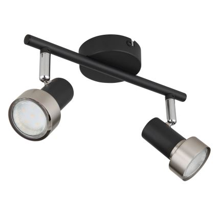 Globo - Faretto  2xGU10/25W/230V nero/argento