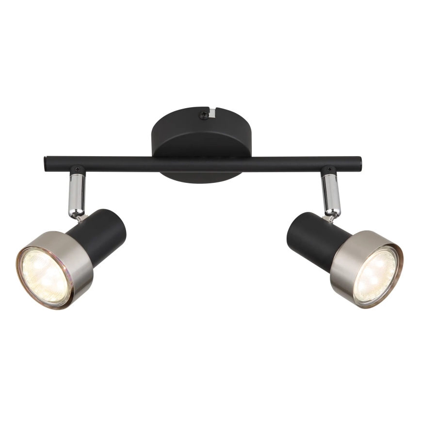 Globo - Faretto  2xGU10/25W/230V nero/argento