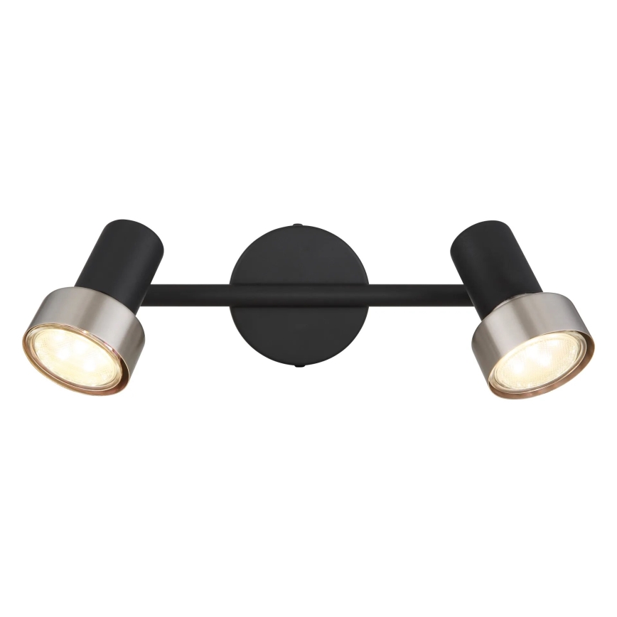 Globo - Faretto  2xGU10/25W/230V nero/argento