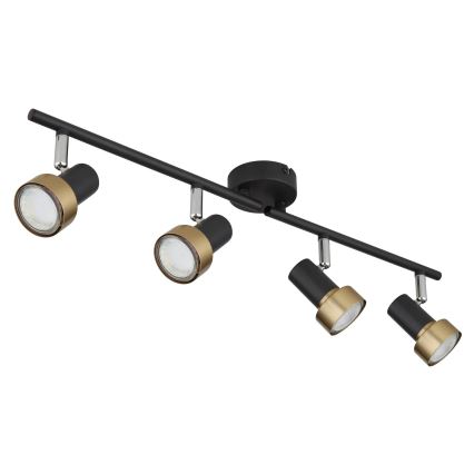 Globo - Faretto  4xGU10/25W/230V nero/oro