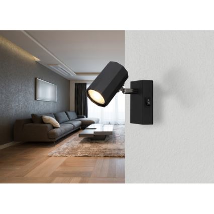Globo - Faretto da parete 1xGU10/25W/230V nero