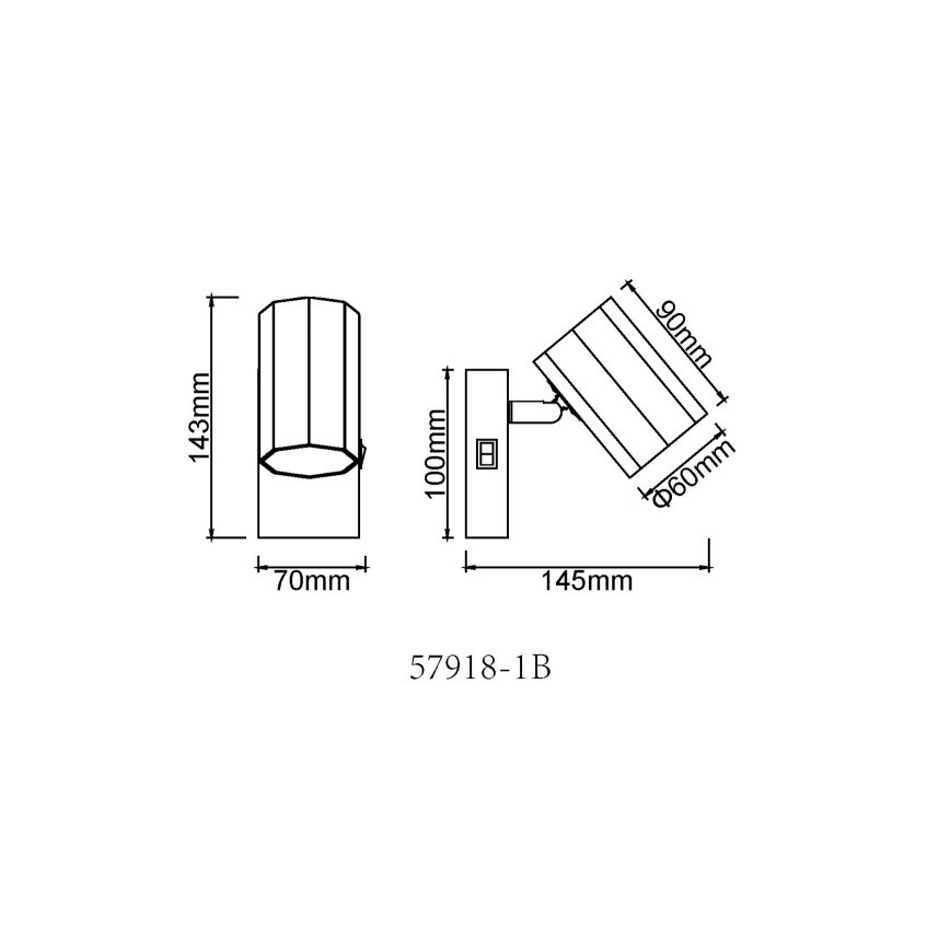 Globo - Faretto da parete 1xGU10/25W/230V nero