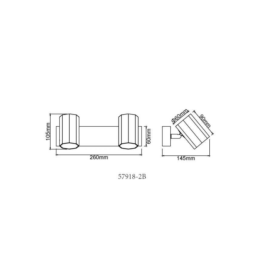 Globo - Faretto 2xGU10/25W/230V nero