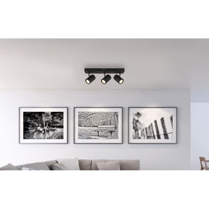 Globo - Faretto 3xGU10/25W/230V nero
