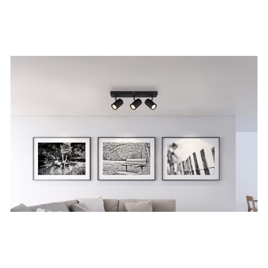 Globo - Faretto 3xGU10/25W/230V nero