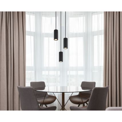 Globo - Lampadario a sospensione con filo 3xGU10/25W/230V nero