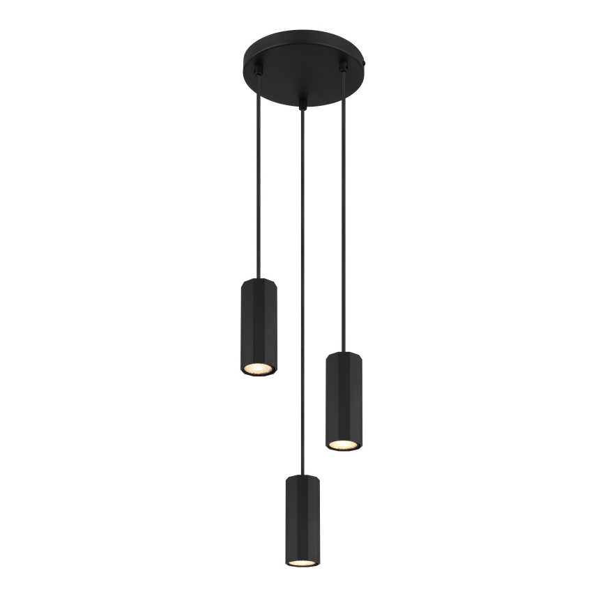Globo - Lampadario a sospensione con filo 3xGU10/25W/230V nero
