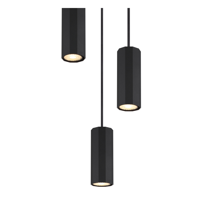 Globo - Lampadario a sospensione con filo 3xGU10/25W/230V nero