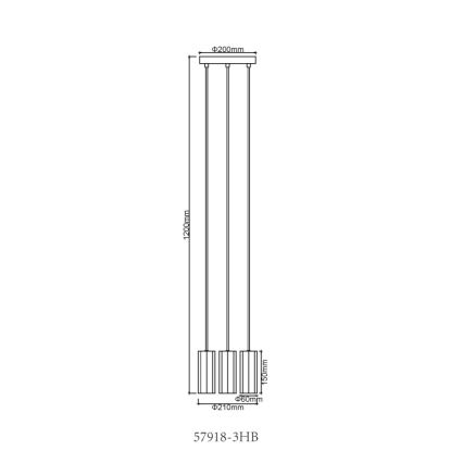 Globo - Lampadario a sospensione con filo 3xGU10/25W/230V nero