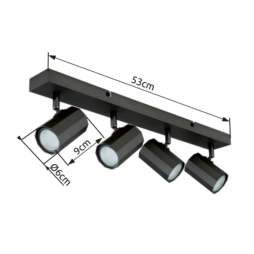 Globo - Faretto 4xGU10/25W/230V nero