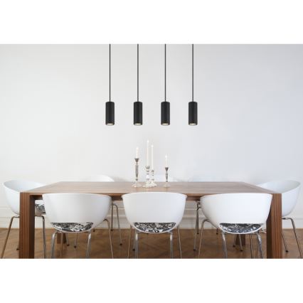 Globo - Lampadario a sospensione con filo 4xGU10/25W/230V nero