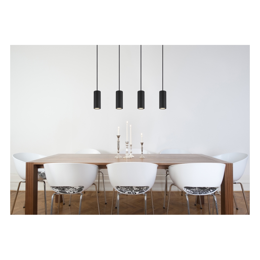 Globo - Lampadario a sospensione con filo 4xGU10/25W/230V nero