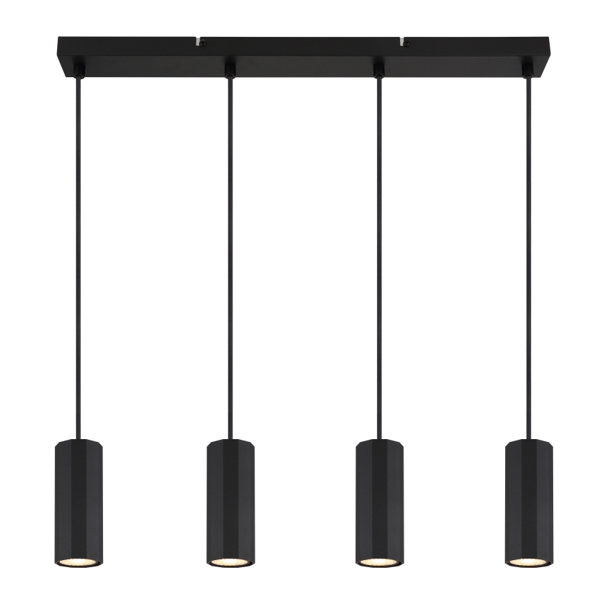 Globo - Lampadario a sospensione con filo 4xGU10/25W/230V nero