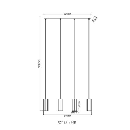 Globo - Lampadario a sospensione con filo 4xGU10/25W/230V nero