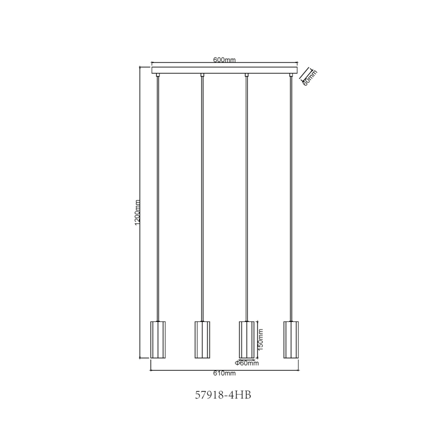 Globo - Lampadario a sospensione con filo 4xGU10/25W/230V nero