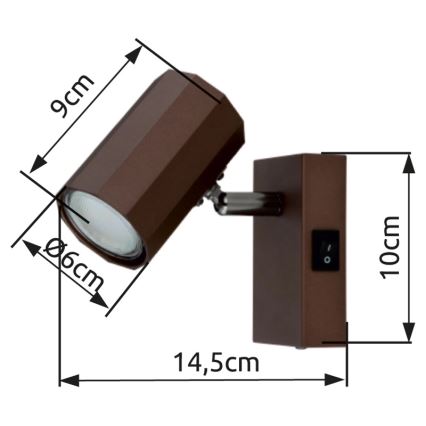 Globo - Faretto da parete 1xGU10/25W/230V marrone