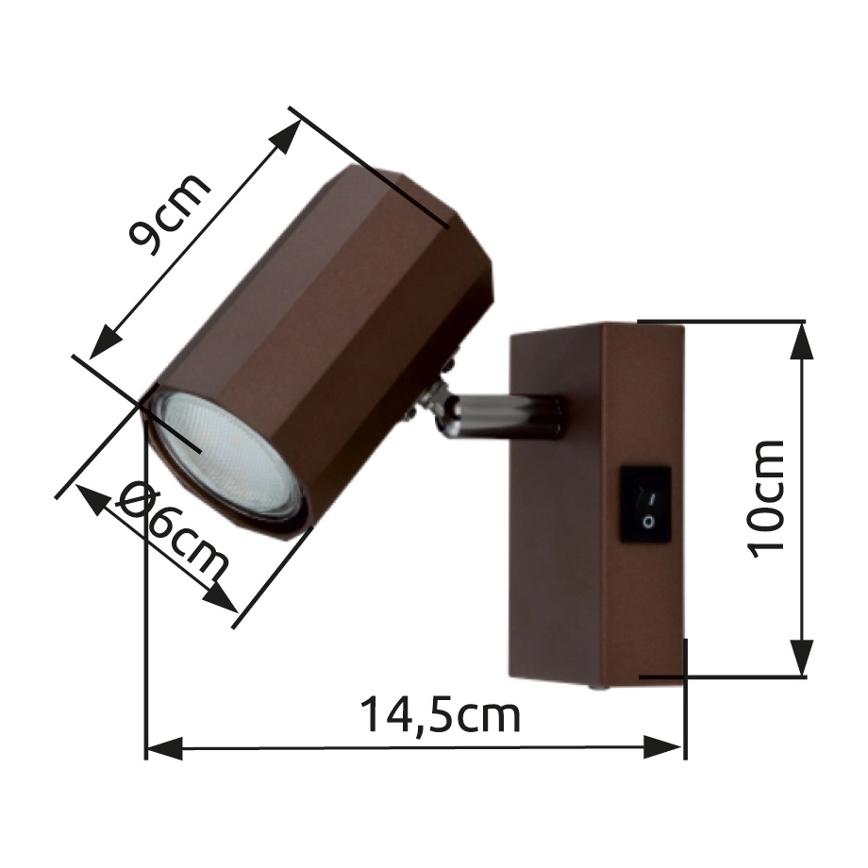 Globo - Faretto da parete 1xGU10/25W/230V marrone