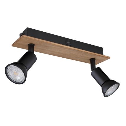 Globo - Luce Spot 2xGU10/35W/230V legno/nero