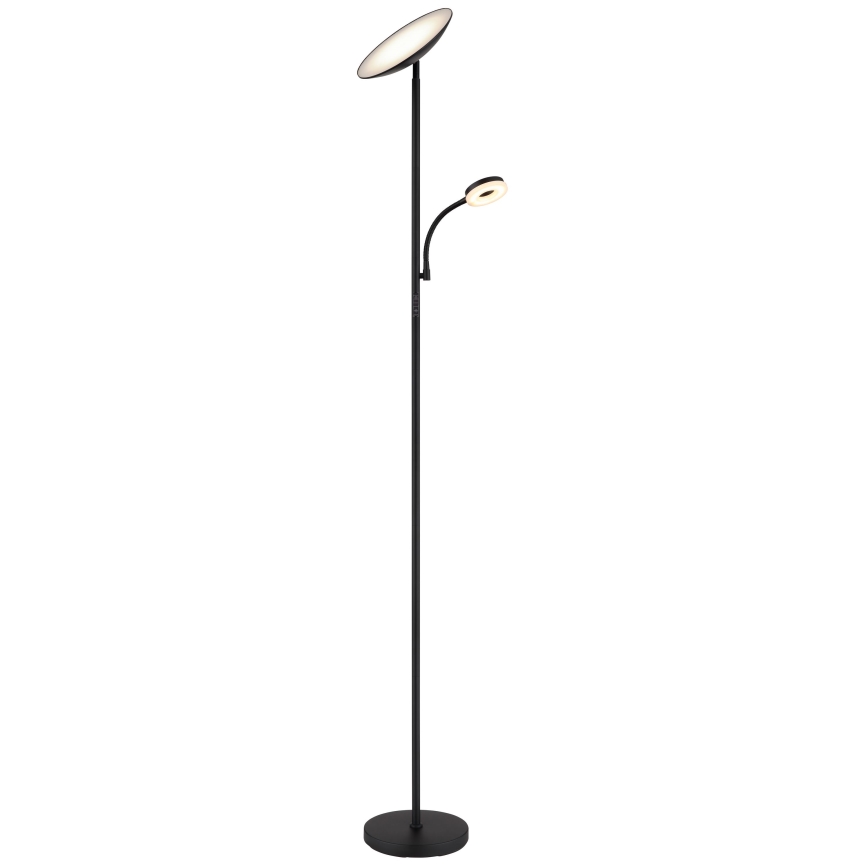 Globo - Lampada da terra dimmerabile a LED LED/20W/230V+ LED/5W 3000/4000/6500K nero
