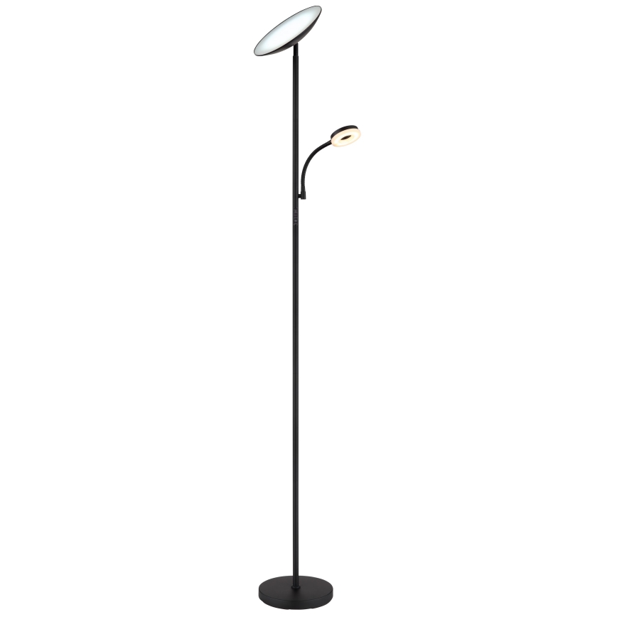 Globo - Lampada da terra dimmerabile a LED LED/20W/230V+ LED/5W 3000/4000/6500K nero