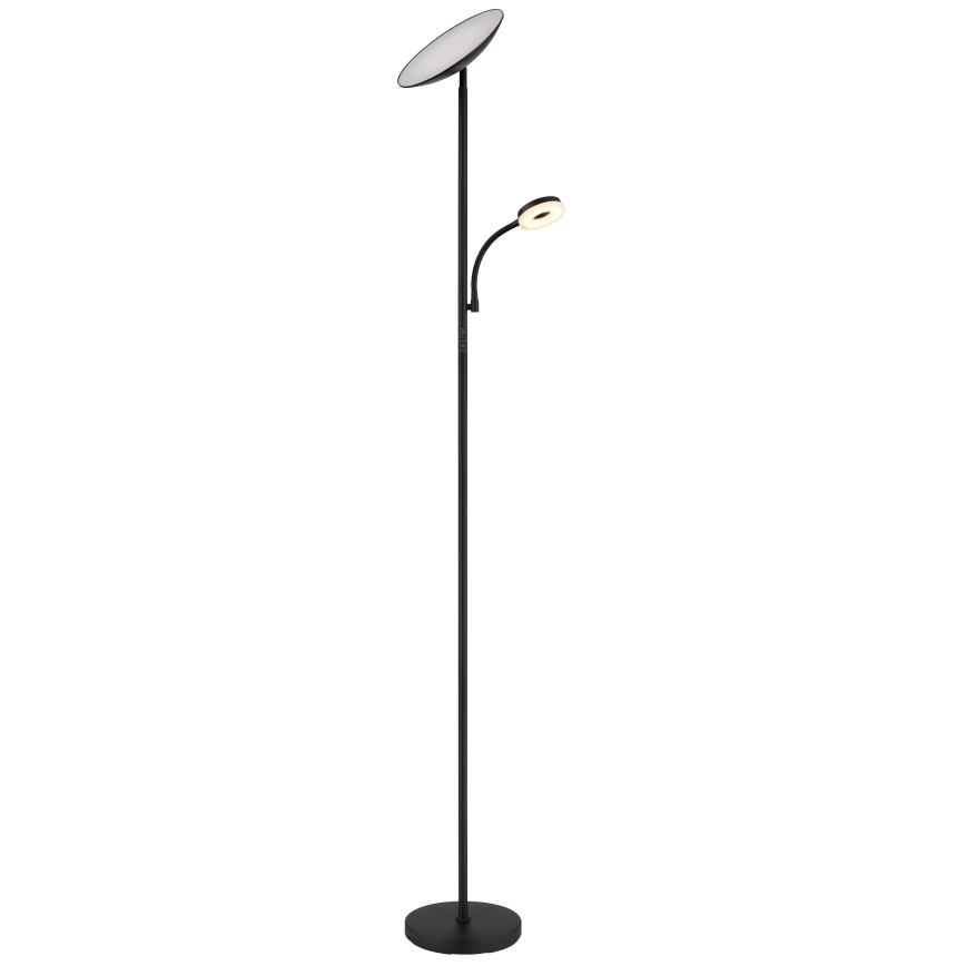 Globo - Lampada da terra dimmerabile a LED LED/20W/230V+ LED/5W 3000/4000/6500K nero