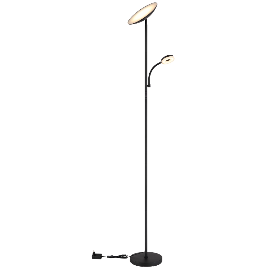Globo - Lampada da terra dimmerabile a LED LED/20W/230V+ LED/5W 3000/4000/6500K nero