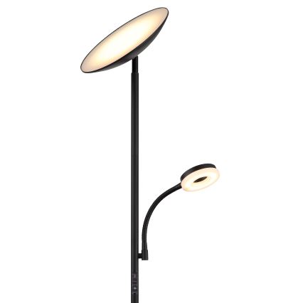 Globo - Lampada da terra dimmerabile a LED LED/20W/230V+ LED/5W 3000/4000/6500K nero
