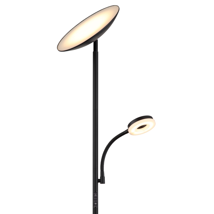 Globo - Lampada da terra dimmerabile a LED LED/20W/230V+ LED/5W 3000/4000/6500K nero