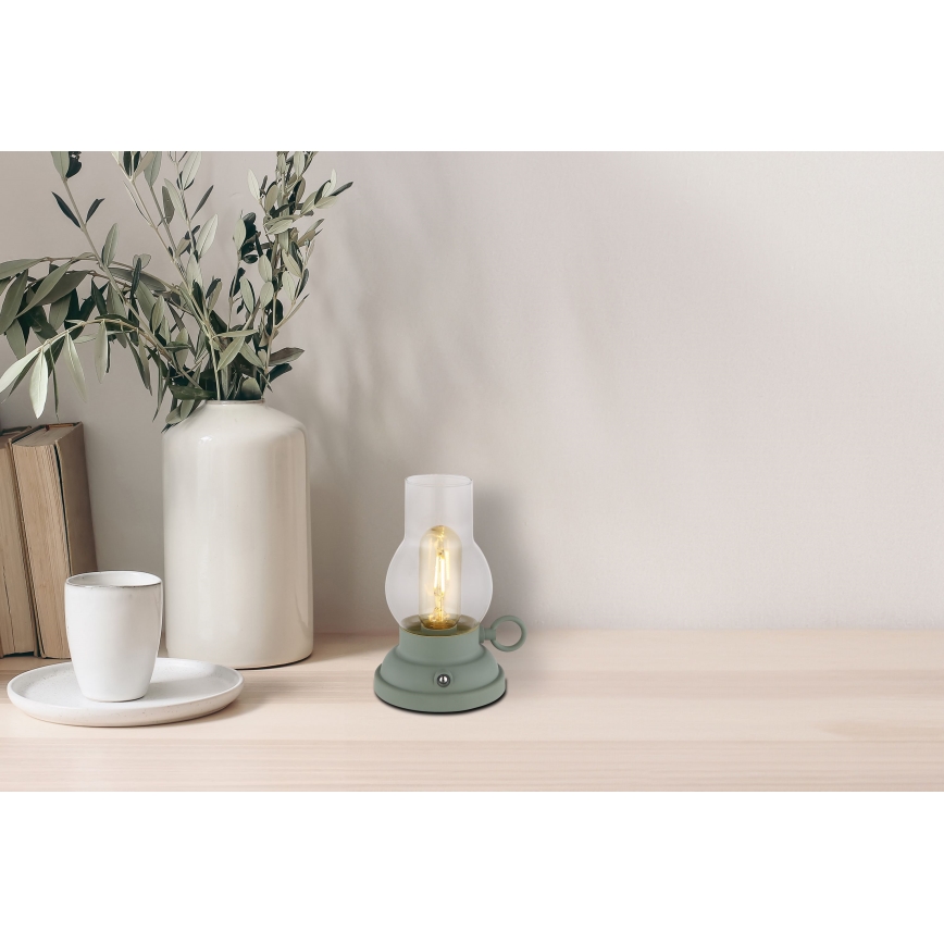 Globo - LED Lampada da tavolo touch ricaricabile e dimmerabile LED/1W/3,7V 1200 mAh verde
