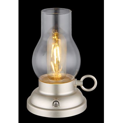Globo - LED Lampada da tavolo touch ricaricabile e dimmerabile LED/1W/3,7V 1200 mAh cromo opaco