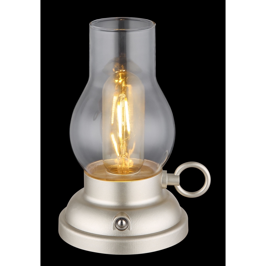 Globo - LED Lampada da tavolo touch ricaricabile e dimmerabile LED/1W/3,7V 1200 mAh cromo opaco