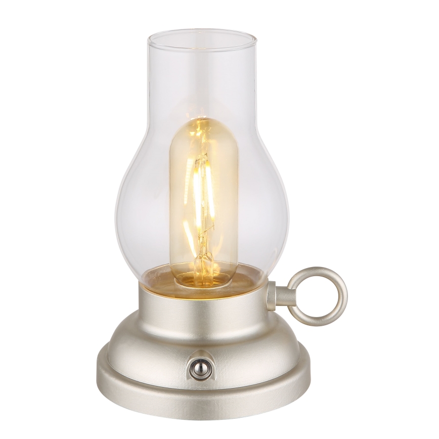 Globo - LED Lampada da tavolo touch ricaricabile e dimmerabile LED/1W/3,7V 1200 mAh cromo opaco