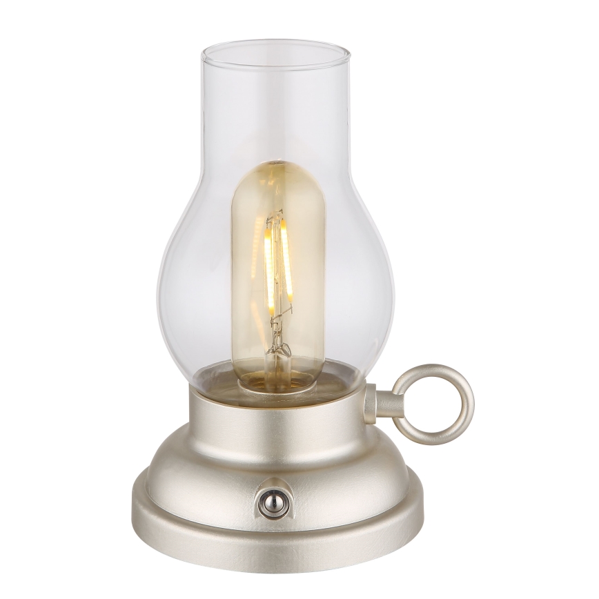Globo - LED Lampada da tavolo touch ricaricabile e dimmerabile LED/1W/3,7V 1200 mAh cromo opaco