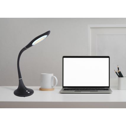 Globo - Lampada da tavolo LED dimmerabile con comando touch, flessibile LED/9W/230V 3000/4000/6500K, nera