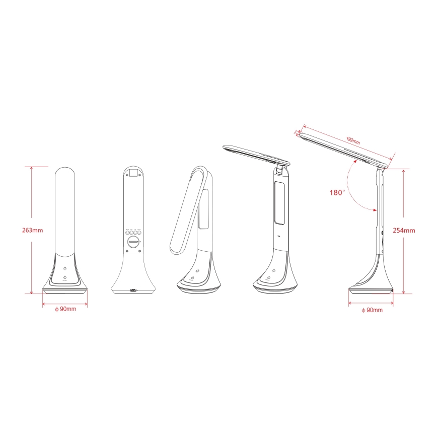 Globo - Lampada da tavolo ricaricabile dimmerabile a LED con display LED/4W/230V 2200 mAh bianca