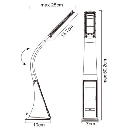 Globo - Lampada da tavolo dimmerabile a touch con display LED/6,5W/230V 3000/4500/5800K nero