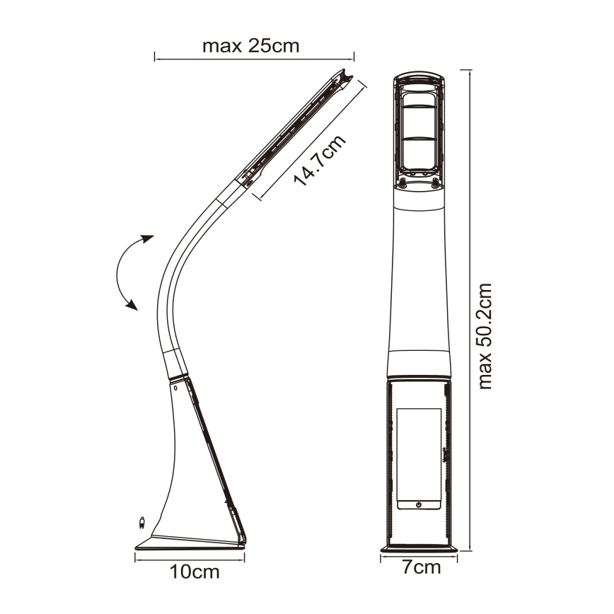 Globo - Lampada da tavolo dimmerabile a touch con display LED/6,5W/230V 3000/4500/5800K nero