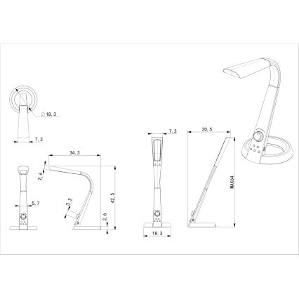 Globo - LED RGB Lampada da tavolo dimmerabile LED/8W/230V + LED/2W