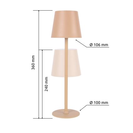 Globo - Lampada LED touch dimmerabile per esterni LED/3W/3,7V IP44 1800 mAh USB beige