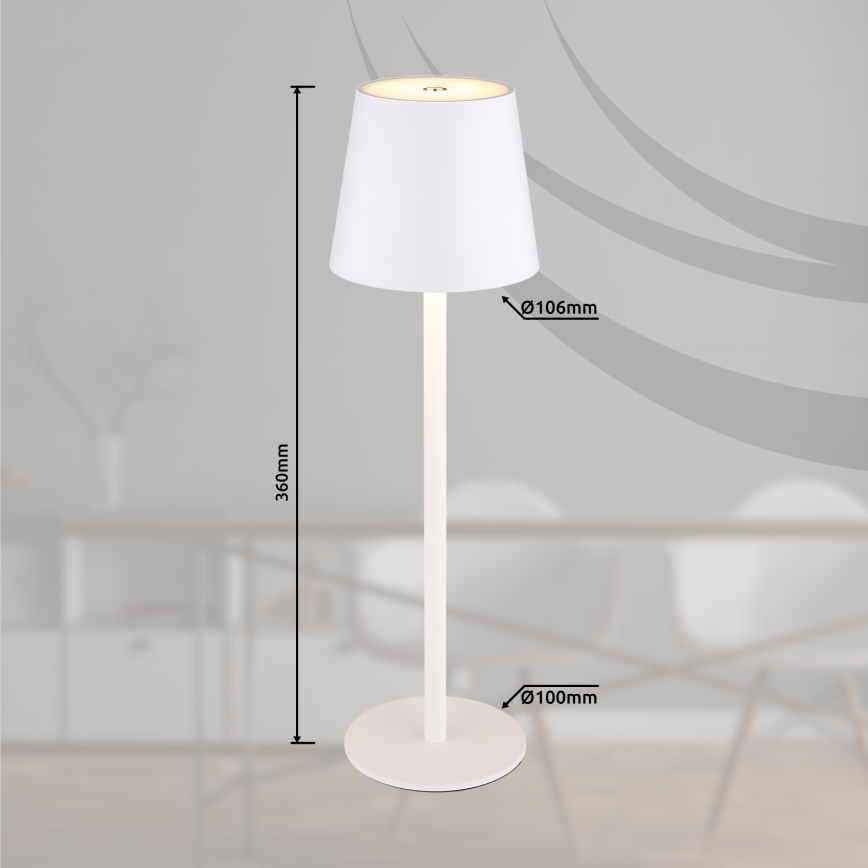 Globo - Lampada LED touch dimmerabile per esterni LED/3W/3,7V IP44 1800 mAh USB bianco
