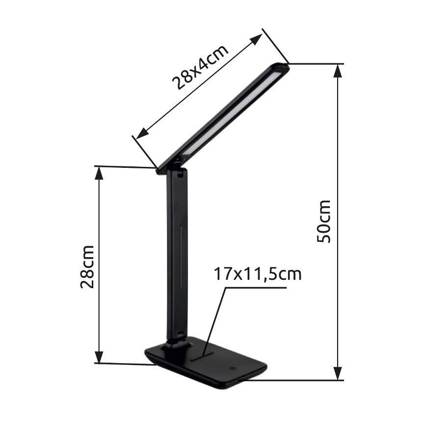 Globo - LED Lampada da tavolo dimmerabile con funzione Touch LED/5W/230V 2700/4000/6500K nero