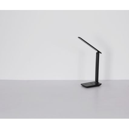 Globo - Lampada da tavolo ricaricabile LED dimmerabile con controllo touch, 4W/5V, 2700/4000/6500K, batteria 1800 mAh, nera