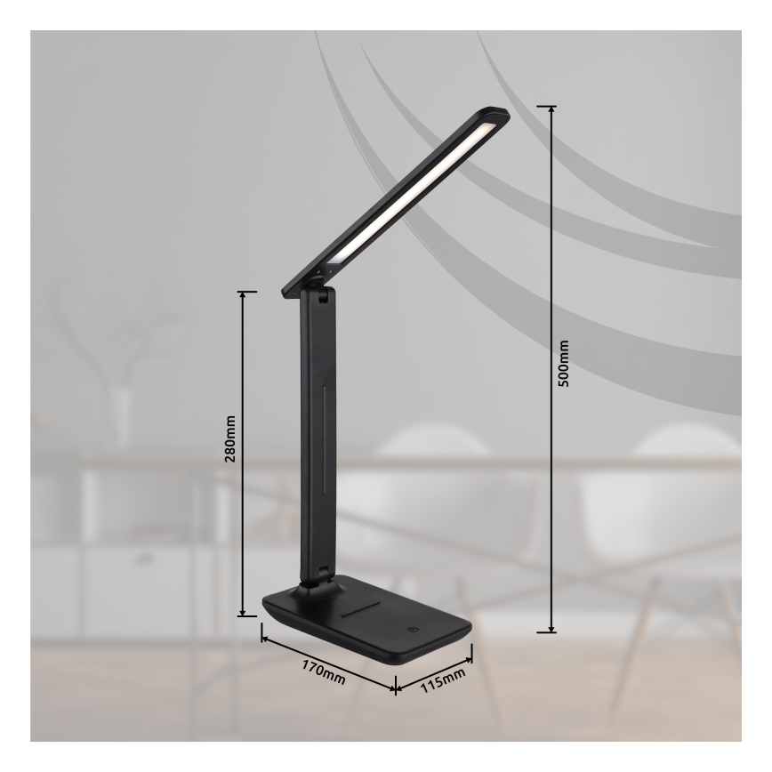 Globo 58439SA -LED Lampada da tavolo ricaricabile dimmerabile Touch BRIGHTON LED/5W/5V 1800 mAh nero