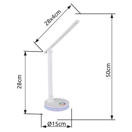 Globo - LED RGBW Lampada da tavolo touch dimmerabile LED/5W/230V + LED/2W 2700K/4000K/6500K bianco