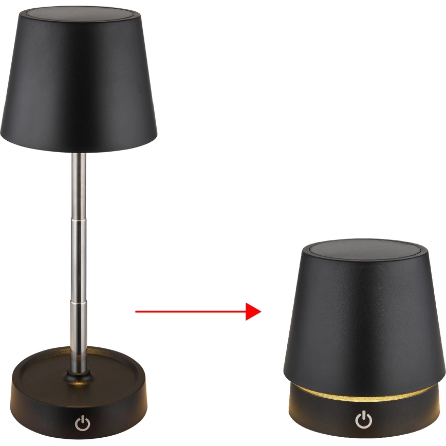 Globo - Lampada da tavolo ricaricabile a LED dimmerabile con controllo touch LED/1,2W/5V 1200 mAh