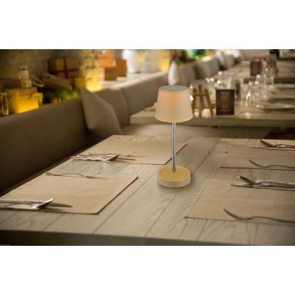 Globo - Lampada da tavolo ricaricabile a LED dimmerabile con controllo touch, 1,2 W / 3 V, 1200 mAh