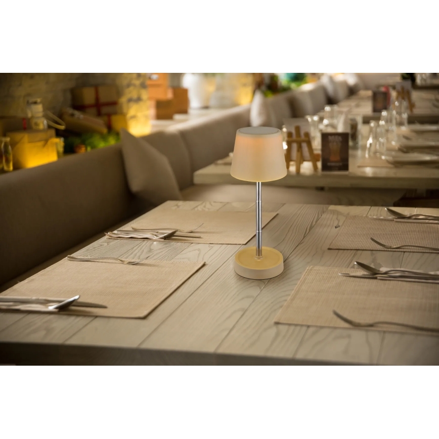 Globo - Lampada da tavolo ricaricabile a LED dimmerabile con controllo touch, 1,2 W / 3 V, 1200 mAh