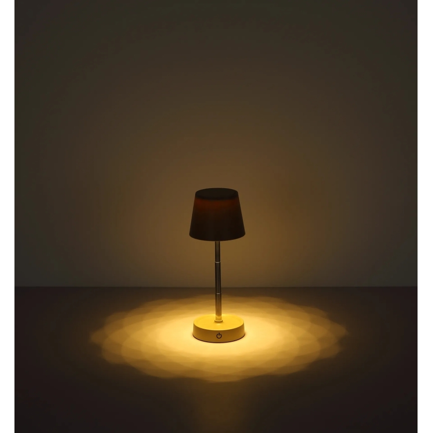 Globo - Lampada da tavolo ricaricabile a LED dimmerabile con controllo touch, 1,2 W / 3 V, 1200 mAh