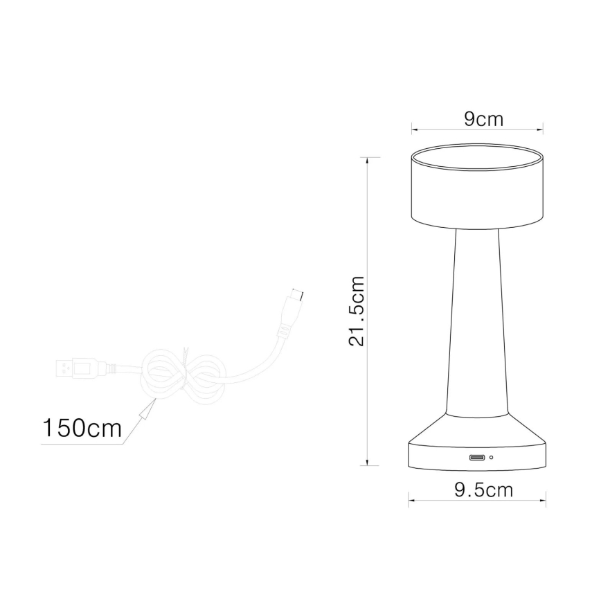 Globo - Lampada da tavolo LED dimmerabile con funzione Touch LED/1W/3,7V 2700K/4000K/6500K 800 mAh USB oro